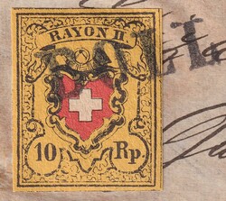 RAYON II mit KREUZEINFASSUNG 1850, WINTER-Fälschungsbrief mit 8x ...