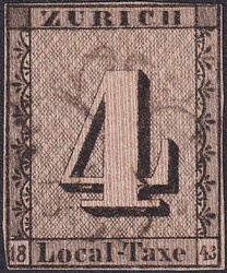 ZÜRICH 4, ESSLINGER PROBEDRUCK, 1S (senkrechter Unterdruck) ...