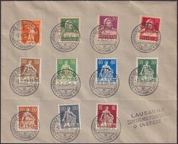 1923, Sonderbrief-Frankatur mit 11 Marken von LAUSANNE (Conférance ...