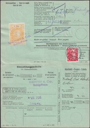 1935, Empfangsschein von SCHÜPFHEIM nach HOFSTATT (bei LUTHERN - ...