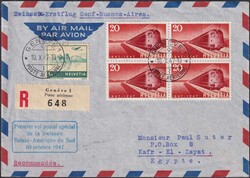 1947, Swissair Erstflug von GENEVE nach Buenos-Aires (Argentinien) ...