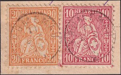 KRUMENAU (KRUMMENAU, SG) Nr.32+38 mit Fingerhut-Stempel vom 14.DEC ...