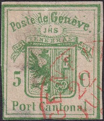 GENFER ADLER, Ganzsachen-Ausschnitt Nr.07 (Michel: GAA1) mit seltenem ...