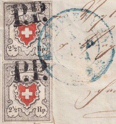 TÄGERWEILEN 1851 (8.FEBR.) nach FRAUENFELD, senkrechte Paar-Einheit ...