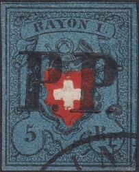 5655096: Rayon I, dunkelblau ohne Kreuzeinfassung - Stempel