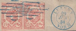 LUZERN 29.JAN.1854, Nr.20 in Paar-Einheit mit verkehrt geschnittenen ...