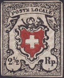 Type 9, 14I.b (tiefschwarz/braunrot) ungebrauchte Poste Locale (ohne ...