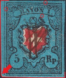 5655096: Rayon je, bleu foncé sans Croix Mont - Sheet margins / corners