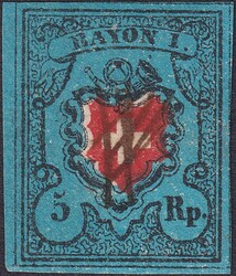 TINTEN-KREUZ auf Rayon I (dunkelblau) Zwei senkrechte und vier ...