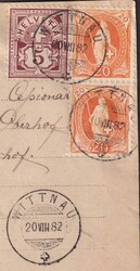 WITTNAU AG (VORLADUNG) 20.AUG.1882 nach "OBERHOF", Buntfrankatur 60A ...