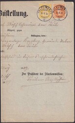 WÖLFLINSWYL AG (VORLADUNG) 24.MAI 1889 nach "FRICK", Buntfrankatur ...