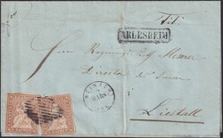 ARLESHEIM über REINACH (5.Postkreis) nach LIESTALL (rückseitig mit ...