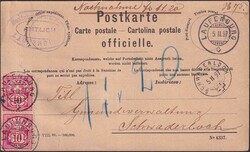 LAUFENBURG (amtliche Postkarten-Verwendung) 1897 (5.FEB) nach ...