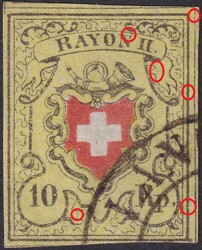 5655107: Rayon II, gelb, ohne Kreuzeinfassung (STEIN E) - Stempel