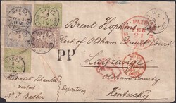 USA, KENTUCKY. Strubelbrief von BASEL nach LAGRANGE (US) 3.FEB.1858. ...