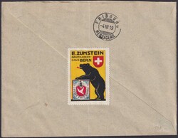 1918, VIGNETTEN-BRIEF (Chargé) mit 3x J10 der Firma Zumstein (BERN) ...