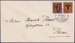 1918, J10+J11 auf LUXUS-Brief von BERN (Bundeshaus): 13.DEZ.1918 auf ...