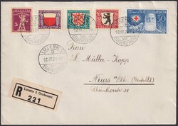 1928, SATZBRIEF: J45-J48 +Nr.170 von LUZERN nach NEUSS a.Rhein ...