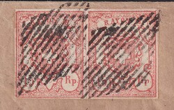 DEUTSCHLAND, HEIDEN 1851 (22.JUL) nach ULM, Nr.20 in Paar-Einheit T ...