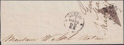 GENEVE 1862, 22G (22B4) auf Teilbrief mit Halbierung, mit Attest, ...