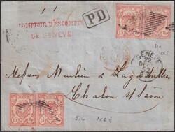 FRANKREICH (70Rp.-Ausland-Rayonbrief) von Genève ins Kaiserreich ...