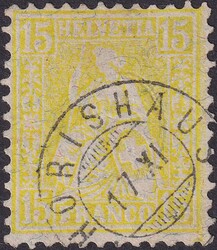 15c gelb, Nr.47 von THÖRISHAUS (BE) mit Zwergstempel, sehr gut ...