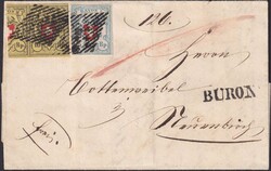HALBIERUNG / BURON LU, BOTENWEIBELBRIEF with extremely attractive ...