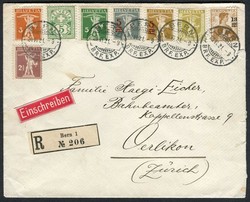 BERN 1921, mit Rasierklingen-Stempel nach OERLIKON, ungewöhnliche ...