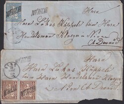 MÜHLAU 1867/64/65, 3 Briefe mit kursivem Stabstempel (ELZEVIER) der ...