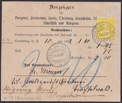 LÜTZELFLÜH-GOLDBACH 1882, 15c gelb Faserpapier, Nr.47 auf ...