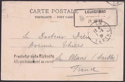 WALLIS, LEUKERBAD 1905, nach Frankreich auf Karte. 65B bildseitig ...