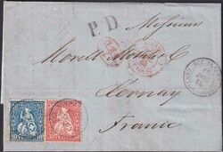 SCHWANDEN 1865 (18.DEZ), Nr.31+33 auf attraktiver Buntfrankatur nach ...