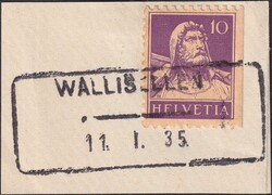 Zürich, WALLISELLEN 1938, Aushilfsstempel auf Nr.184 (rechts ...