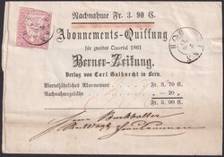 BERN 1861 (2.APR) nach Fraubrunnen, 24G (24B4) auf ...