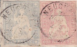 USA, NEUENBURG 1858 (31.DEZ) nach NEW YORK, 27D+24D auf Faltbrief ...