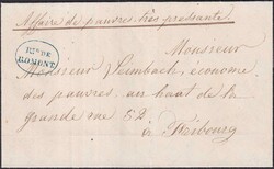 Rte de ROMONT, 8.AUG.1854, Brief aus Lentigny nach Fribourg "affaire ...