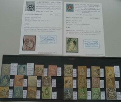 1854-1863, 24 Strubel-Marken. Sehr sauberes Strubel-Lot auf zwei ...