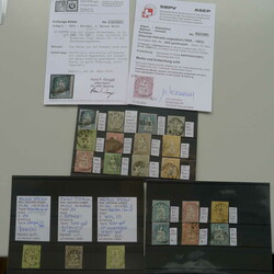 1854-1863, 21 Strubel-Marken. Sehr sauberes Strubel-Lot auf drei ...