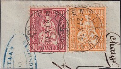 ENTLEBUCH, Nr.32+38 auf Briefstück mit zentrischen Vollstempeln: 27 ...