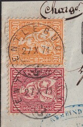 ENTLEBUCH, Nr.32+38 auf Briefstück mit zentrischen Vollstempeln: 27 ...