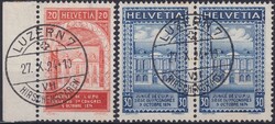 1924, Nr.167+168 mit sauberen Vollstempeln von LUZERN ...