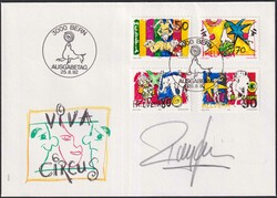 1992, ZIRKUSWELT mit Original-Unterschrift von ROLF KNIE, Nr.832-835 ...