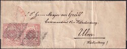DEUTSCHLAND, St.GALLEN nach ULM (Württemberg): 25.JUNI.1853, 30Rp ...