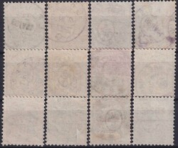 15c gelb 1882-1889, 63A (12 Marken) meist mit sauberen Stempeln - gut ...