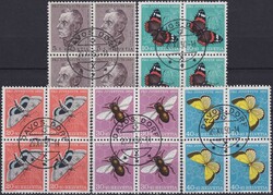 DAVOS-DORF 1950, J133-J137 mit zentrischen Stempeln vom 20.DEZ.50, ...