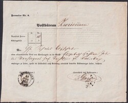 1850, Formular der Schweizer-Postverwaltung (Nr.2) von BERN nach ...