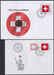 2019: B339+B340 auf zwei FDC's mit Schweizerfahne (mit einem ...