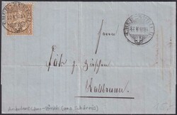 SCHÄNNIS 1869 nach Kaltbrunn, Nr.30b (gelblichbraun) auf sauberem ...
