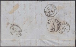 BASEL 1864 nach MILANO (I) 1864 (5.SEPT) Nr.33 auf Luxus-Briefchen ...