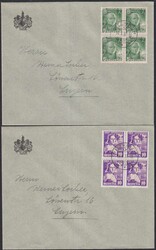 1936, J77-J80 (Viererblöcke) auf Briefen von HITZKIRCH, ideal ...